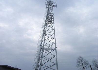 China AWS D1.1 Silver Mobile Telecom Tower 50m Height Arc Welding ISO Certificated for sale