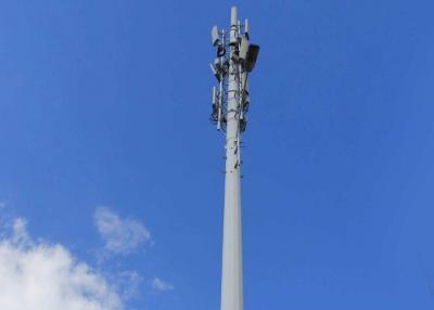 China Hot-dip Galvanizing 60m Monopole Telecom Antenna Tower , Telecom Single Pole Antenna Tower for sale