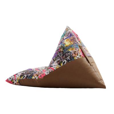 China (Other) Triangle Kids Bean Bag Sofa Japanese Style Floor Adjustable Digital Printing Lazy Sofa for sale