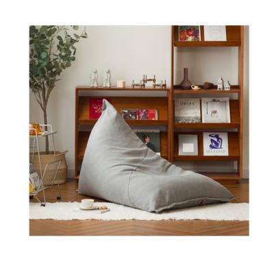 China Foldable Huge Bean Bag Chair Set Cotton Brown Nature Lazy Lounge Cover And Freestanding Inner Bag for sale