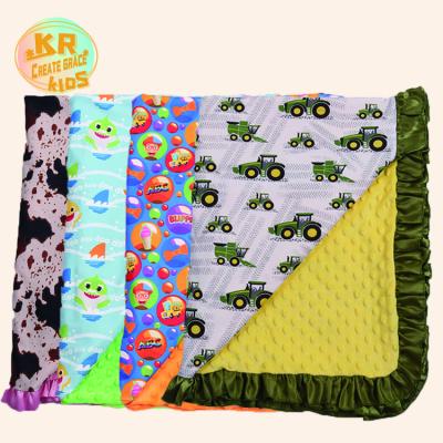 China High Quality Soft Custom Fleece Minky Dot Fabric Baby Blanket Flannel Boutiques Anti-Shrink for sale