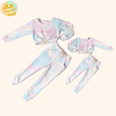 China New Design Soft Kids Tie Dye Top And Pants Sets Fall Sets Baby Fall Mommy And Me Clothes Children for sale