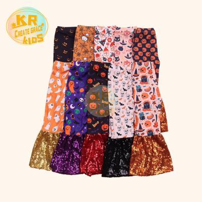 China Color Fade Proof Accept Custom Patterns Halloween Kids Wear Pants Kids Bell Bottom Pants With Factory Price for sale