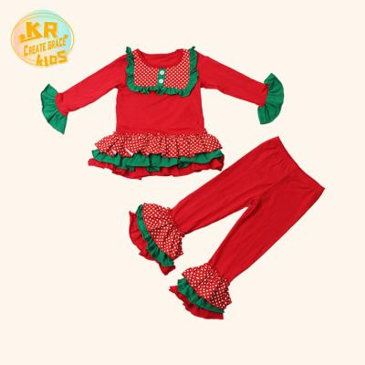 China 2021 New Products Designed Casual Ruffles Comfortable Cotton Baby Pants Two Piece Set Baby for sale