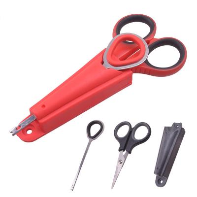 China Durable Line Lure Braid Cutter Cutting Fish Use Scissors Fishing Tackle and Storage Case Multi Function Portable Fishing Scissors for sale