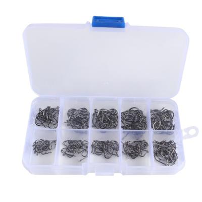 China 100-600pcs High Strength Fishhooks Set Single Jip Barbed Carp Hooks Sea Tackle Accessories Carbon Steel Hoop Fishhook Fly Fishing for sale