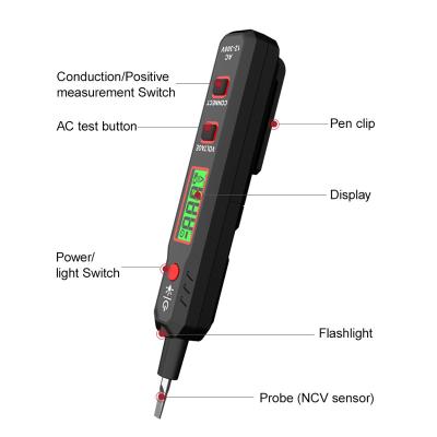 Chine Détecteur de tension HABOTEST HT89 AC 300V Testeur d'induction sensible Lumière arrière du stylo AC Testeur de tension Son Lumière alarme Affichage LCD à vendre