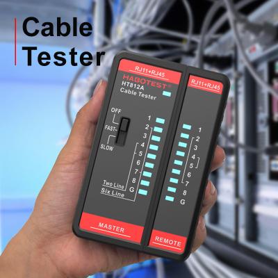 China HABOTEST HT812 Network Cable Tester RJ11 RJ45 Dual-use Tester LED Status Display NC/HDMI Repair for sale