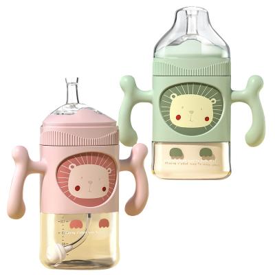 China BPA Free Wide Mouth Triangle Bottle For Newborn Baby Newborns PPSU Anti Flatulence Grandma Bottle for sale