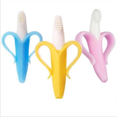 China Silicone Banana Baby's Primary Tooth Grinding Gum Baby Molars Silicone Toothbrush Banana Toothbrush Baby Teeth for sale