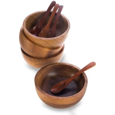 China Sustainable Wooden Dip Bowl Set for sale