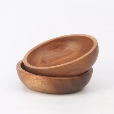 China Small 4inch sustainable wooden dipping bowl for sale