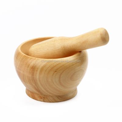 China Viable Set of Bamboo Wood Mortar Grinder and 2022 Spice Pestle Press Pestle, Pestle Mortar for sale