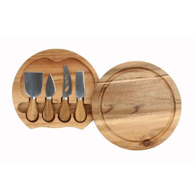 China Wholesale High Quality Viable Wooden Cheese Board Cheese Cutting Board Set With Cutlery for sale