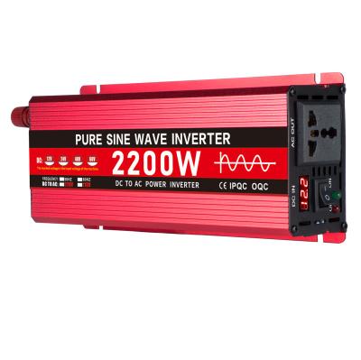 China High quality home appliance 12v 48v dc to ac 110v 220v pure sine wave inverter 2200w power inverter for home/auto energy system for sale