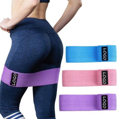 China Fabric bands Chinese Amazon factory hot selling wholesale cotton +polyester latex resistance exercise band for legs and butt for sale