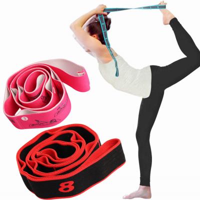 China Eco-Friendly Women Dance Stretch Belt Cotton Yoga Resistance Band Exercise Pull Strap Sports Latin Yoga Bands Outdoor for sale