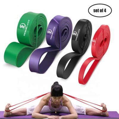 China Pull Up Assited Fitness 41inch Latex Elastic Pull Up Long Resistance Assisted Band Set Of 4 For Mobility Powerlifting Chin Up Stretch Workout for sale