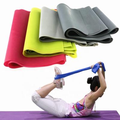 China Eco Friendly ROHS REACH Approved Pilates 100% Natural Strong Latex 60 Inches 5 Feet 6 Feet 7 Feet Long Stretch Bands Yoga Dance Fitness for sale