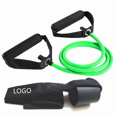 China Travel 5 Levels Single Resistance Bands With Handles Yoga Pull Ropes Elastic Fitness Exercise Tube Band For Home Strength Training for sale