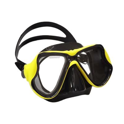 China Dive Equipment Mask Low Volume Tempered Glass Silicone Scuba Diving Hard Freediving Snorkeling Mask for sale