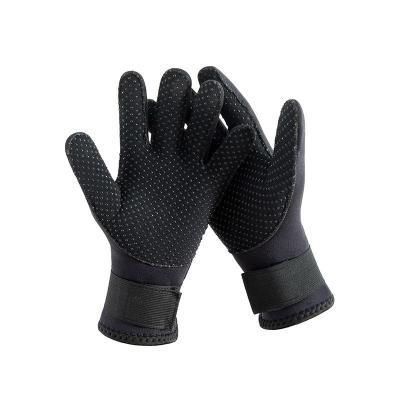 China Black DG-01 Anti-Slip Full Finger Gloves 3mm Waterproof Neoprene Fishing Diving Gloves for sale