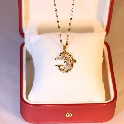 China China Dolphin Necklace Animal Dolphin Jewelry Pendant Necklace for Women Party Birthday Gifts for sale