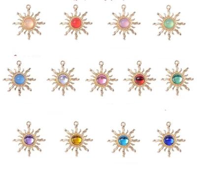 China Vintage Charms sunflower Pendant Bright Zinc Alloy Fit Bracelet Necklace DIY Metal Jewelry Findings for sale