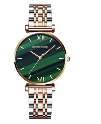 China Auto Date Hannah Martin Japanese movement Full Star malachite small green watch ladies waterproof watch for sale