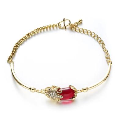 China Vintage The new fashion simple and multi-colored red jade PI xiu bracelet PI Xiu bracelet can be adjusted for sale