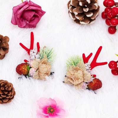 China Fashionable Cute Antlers  Accessories Christmas Supplies for Pets Girls Santa Claus  Hairpin for sale