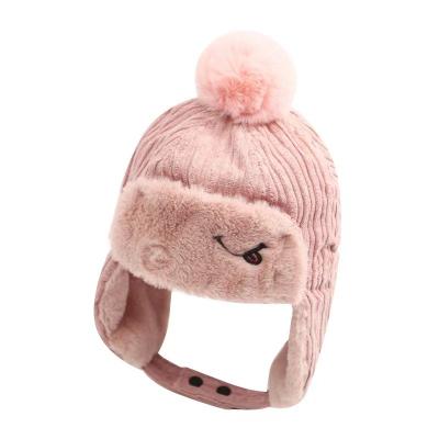 China Image Baby hat autumn and winter boys with velvet warm Lei Feng hat children's ear protection hat girl children winter thick for sale