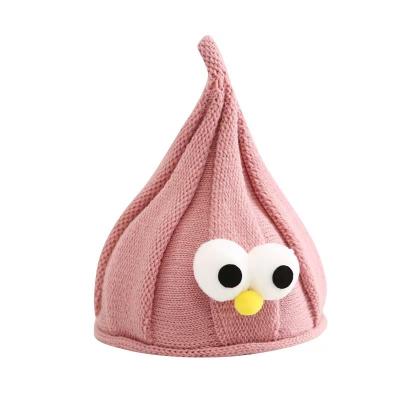 China Image Solid Color  Drop Shape Baby Hat Autumn Winter Warm Toddler Knitted Beanies Soft Thicken Crochet Infant Girl Boy Bonnet for sale