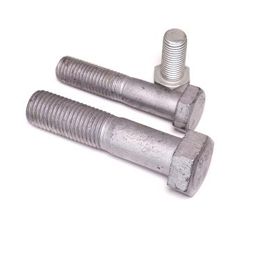 China Steel Hot Dip Galvanized Hex Head Bolts German Standard DIN933 Hot Dip Galvanized Hex Head Bolts For Electric Power Use for sale