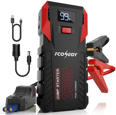 China Peak Current 2500A 26000mAh Portable Car Jump Starter For Car For Car With Safety Jumper Clamps Dual USB Smart Fast Charging 46*32*28cm for sale