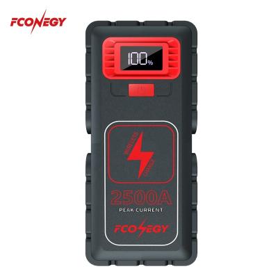 China CE FCC Certified Car Battery Start Canada Item FCONEGY 2500A 25800MAH Emergency Car Hot Jump Starter for sale