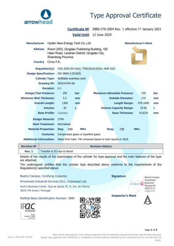  - Hyden New Energy Tech Co., Ltd