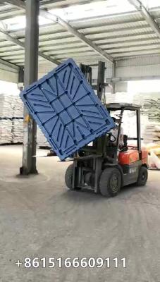 China Stackable Blow Molding 1200*1000 Blue Plastic Pallets Faced 4 Way  Single Pallet for sale