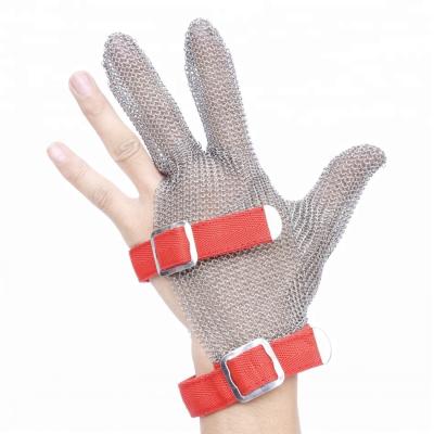 China Anti-cut Three Finger Mesh Stainless Steel Anti-cut Gloves For Tailoring for sale