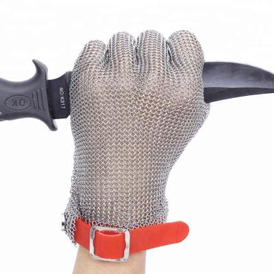 China Butcher Cutting Resistant Level 5 Cut Resistant Stainless Mesh Butcher Gloves for sale