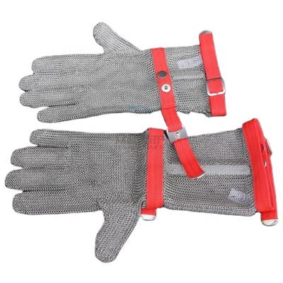 China Cut Resistant Long Sleeve Five Finger Cut Resistant Metal Mesh Gloves for sale