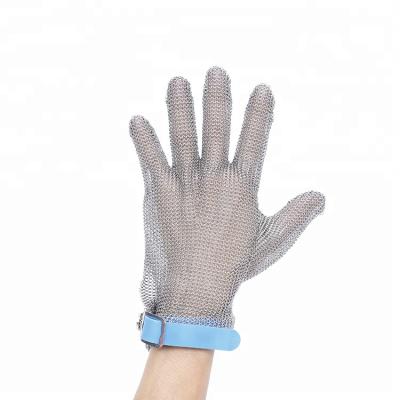 China Easy Closure Butcher Cut Hand Protected Safety Safety Steel Metal Mesh Gloves for sale