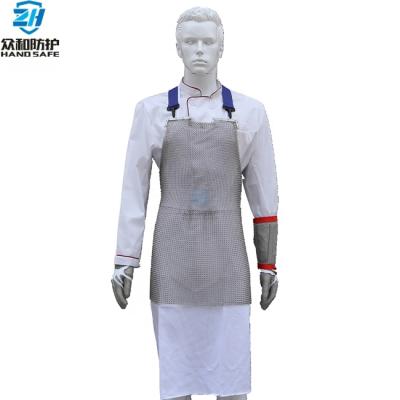 China Protection body chest and torso cut stainless steel heavy duty ring mesh chainmail apron for stake for sale