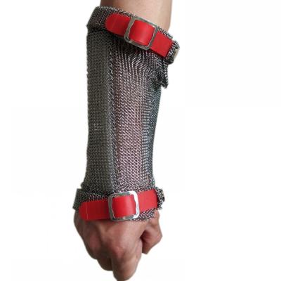 China Cut Resistant Stainless Steel Metal Mesh Arm Guard With 19cm Length for sale