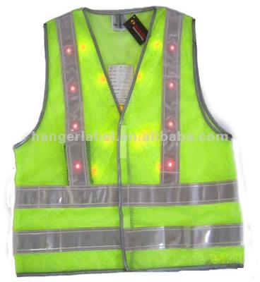 China 100%Polyester LED Reflective Safety Vest for sale