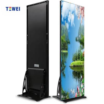 China Innen Indoor P2.5 Floor 3g 4g Wifi Hd Standing Poster Screen Led Advertising Sign Wifi Control Poster Led Display for sale