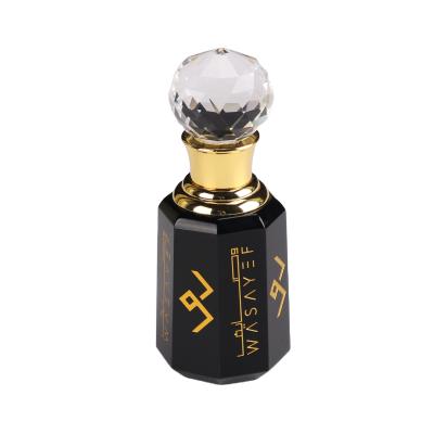 China Hot Sale Europe Boming Attar Arabic 3ml 6ml Attar Bottles Black Empty Crystal Perfume Glass Oil Bottles for sale