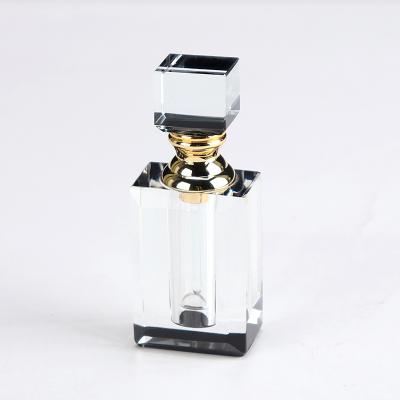 China Custom Boming Black Clear Rectangle Crystal Perfume Bottle Arabian Empty Oil Bottles From Europe for sale