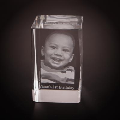 China Wholesale Europe Pujiang Birthday Gift Crystal Glass Block for Laser Engraving Etched 3d Glass Block Photo Cube Crystal Photo Frame for sale