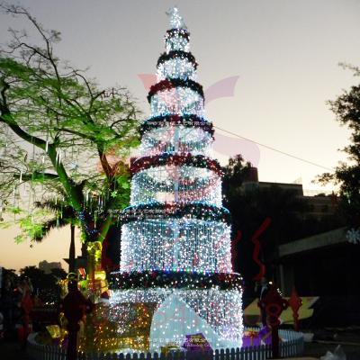 China Commercial Christmas Tree 20ft 30ft 40ft 50ft 60ft Tall Commercial LED Light Pattern Outdoor Lighting Christmas Tree For Mall Decoration for sale